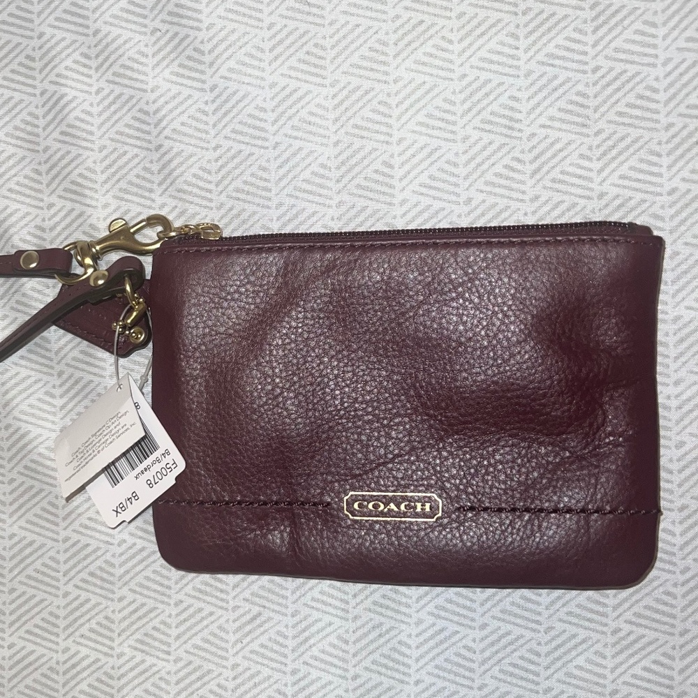 Coach Campbell Wristlet in bordeaux